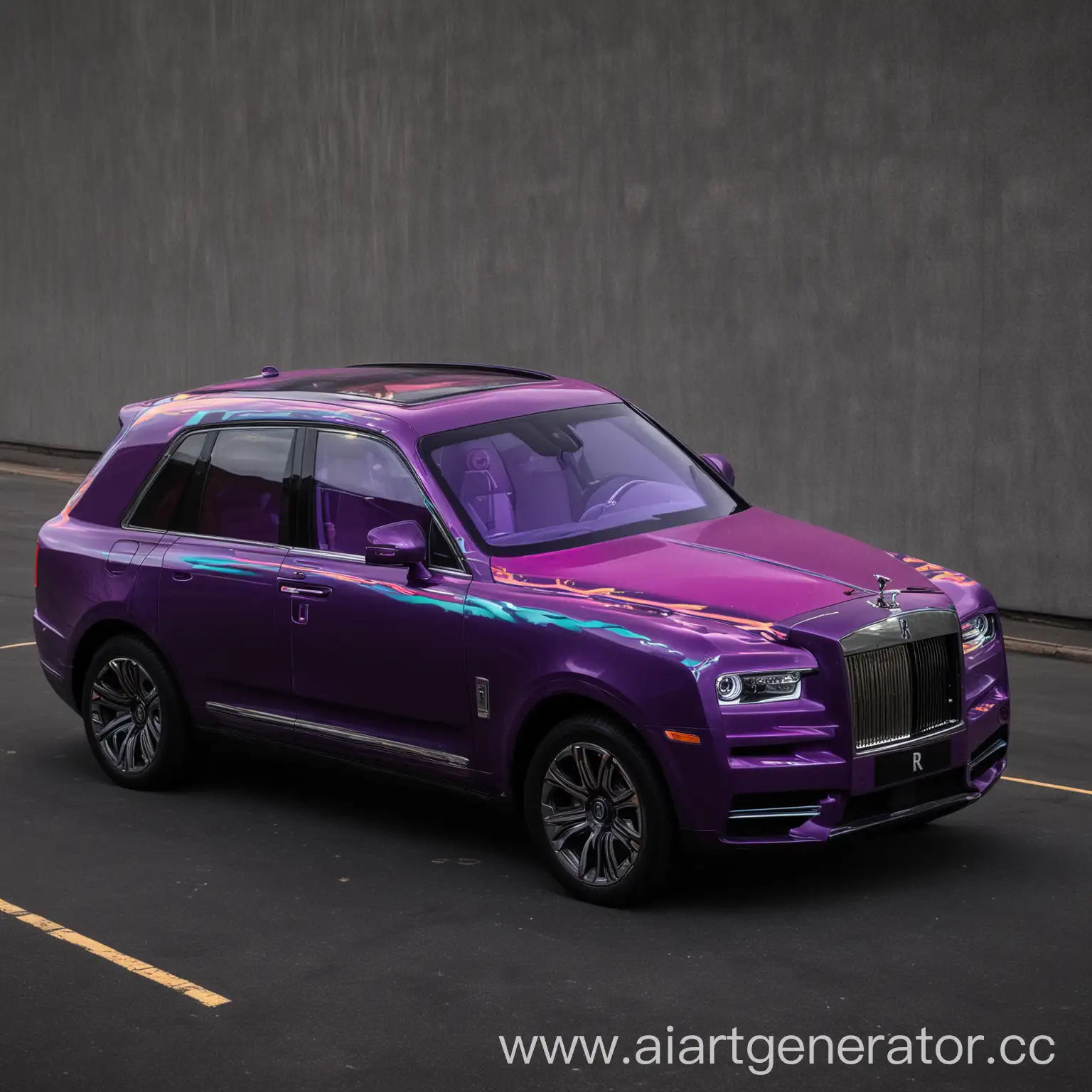 Neon-RollsRoyce-Cullinan-at-Night