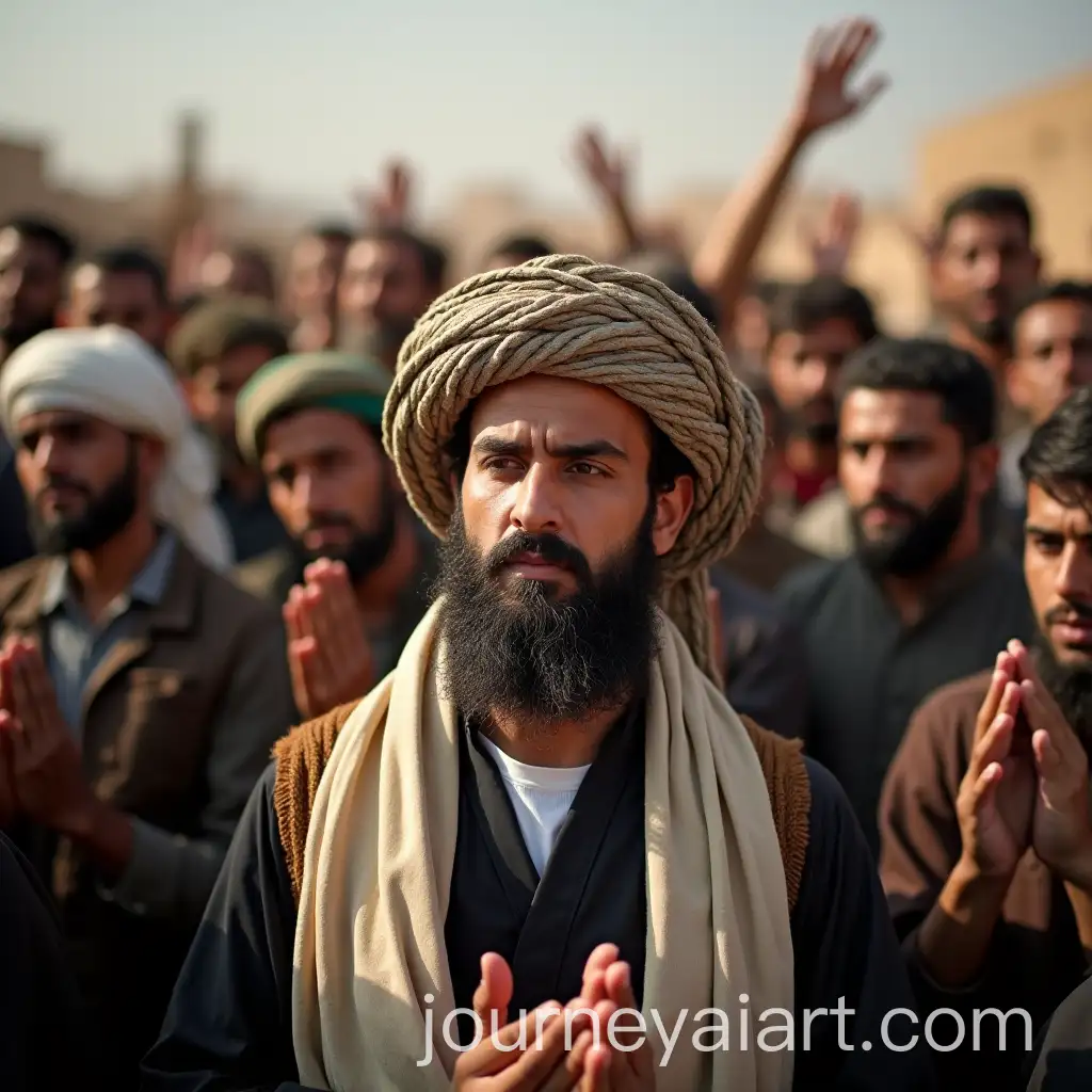 Abdulmalik-AlHouthi-and-Yemeni-People-Praying-Together