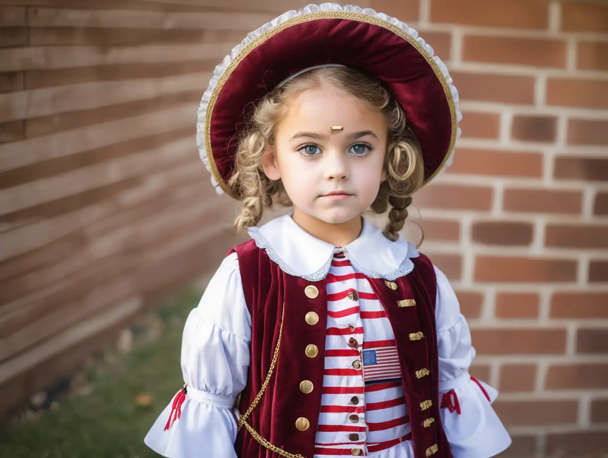 Young Girl Dressed as Historical Figure from US History