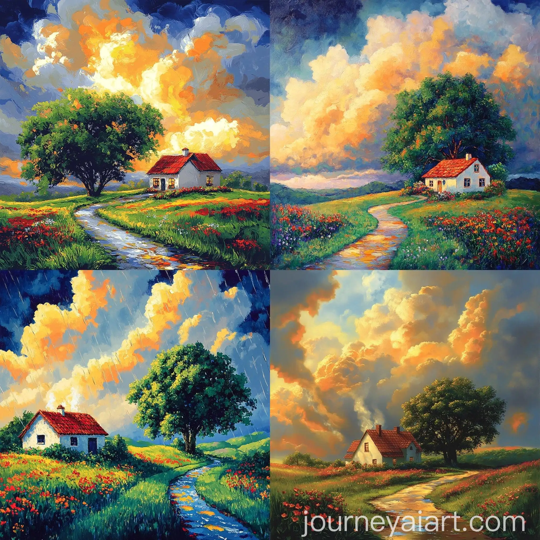 Tranquil-Countryside-Cottage-in-Summer-Rain