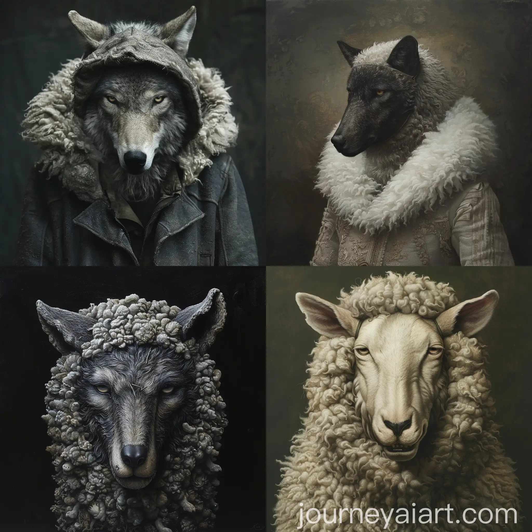 Deceptive-Evil-Wolf-in-Sheeps-Clothing-AI-Art