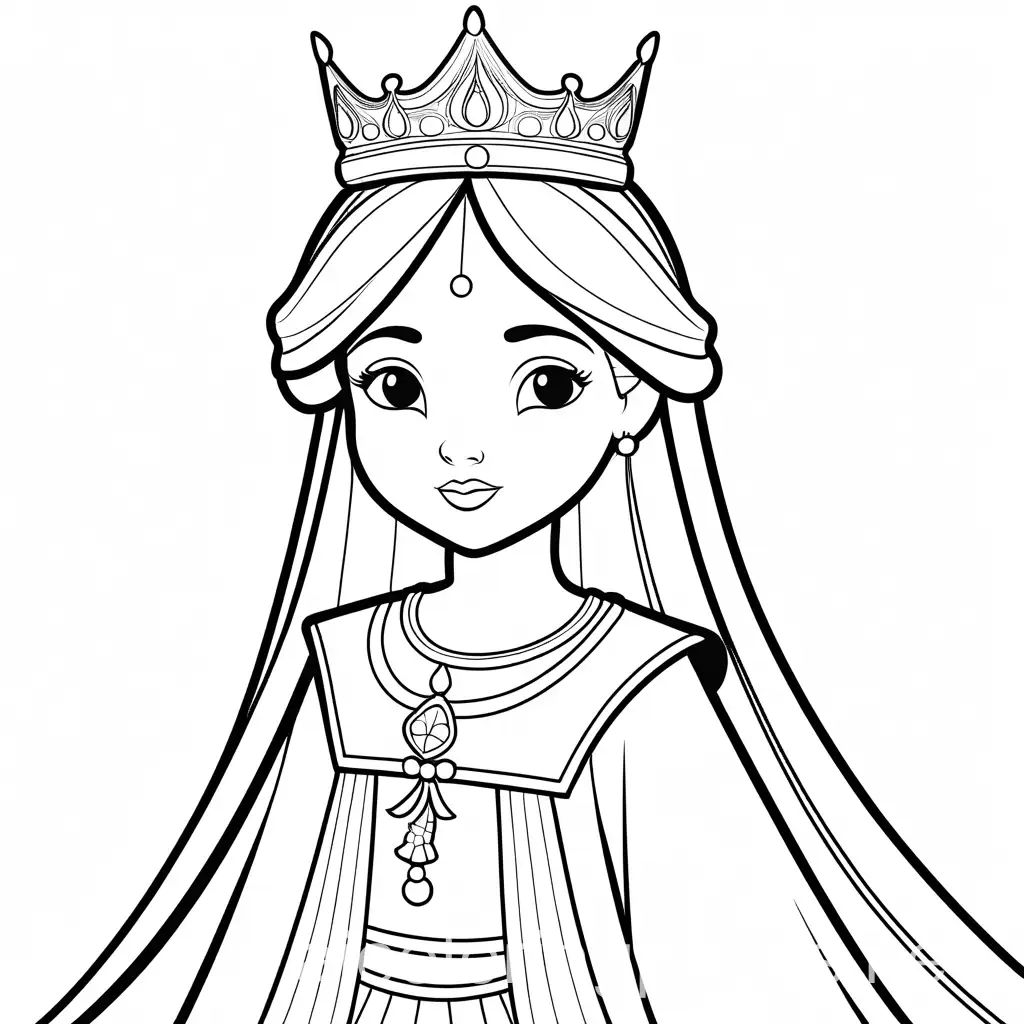 Simple-Princess-Coloring-Page-for-Kids