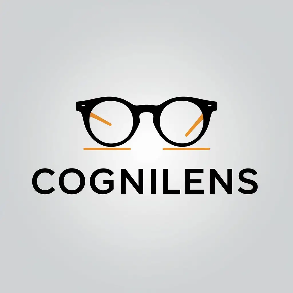 a vector logo design,with the text "CogniLens", main symbol:glasses,Moderate,clear background