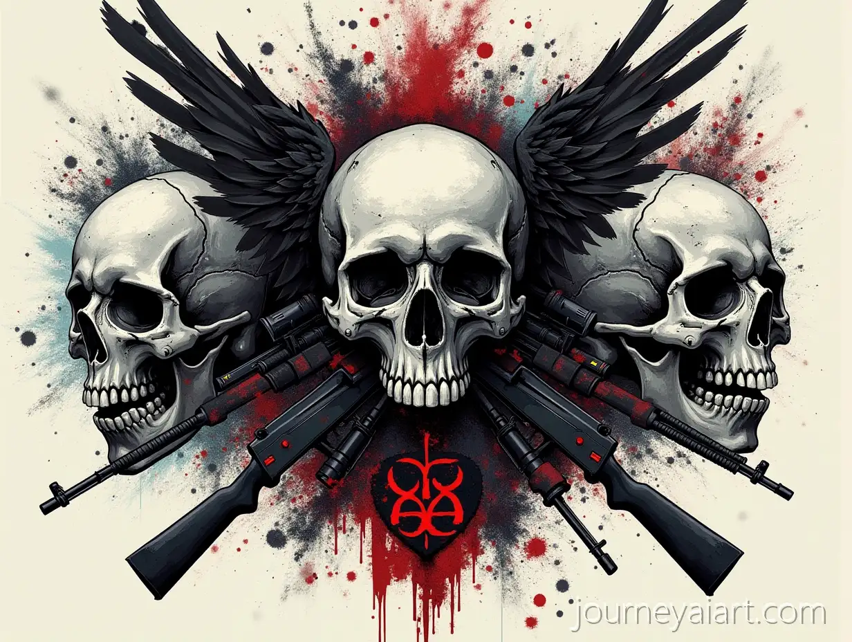 Dark-Style-Ukrainian-Battlefield-Medic-with-Skulls-Weapons-and-Runes-for-TShirt-Design