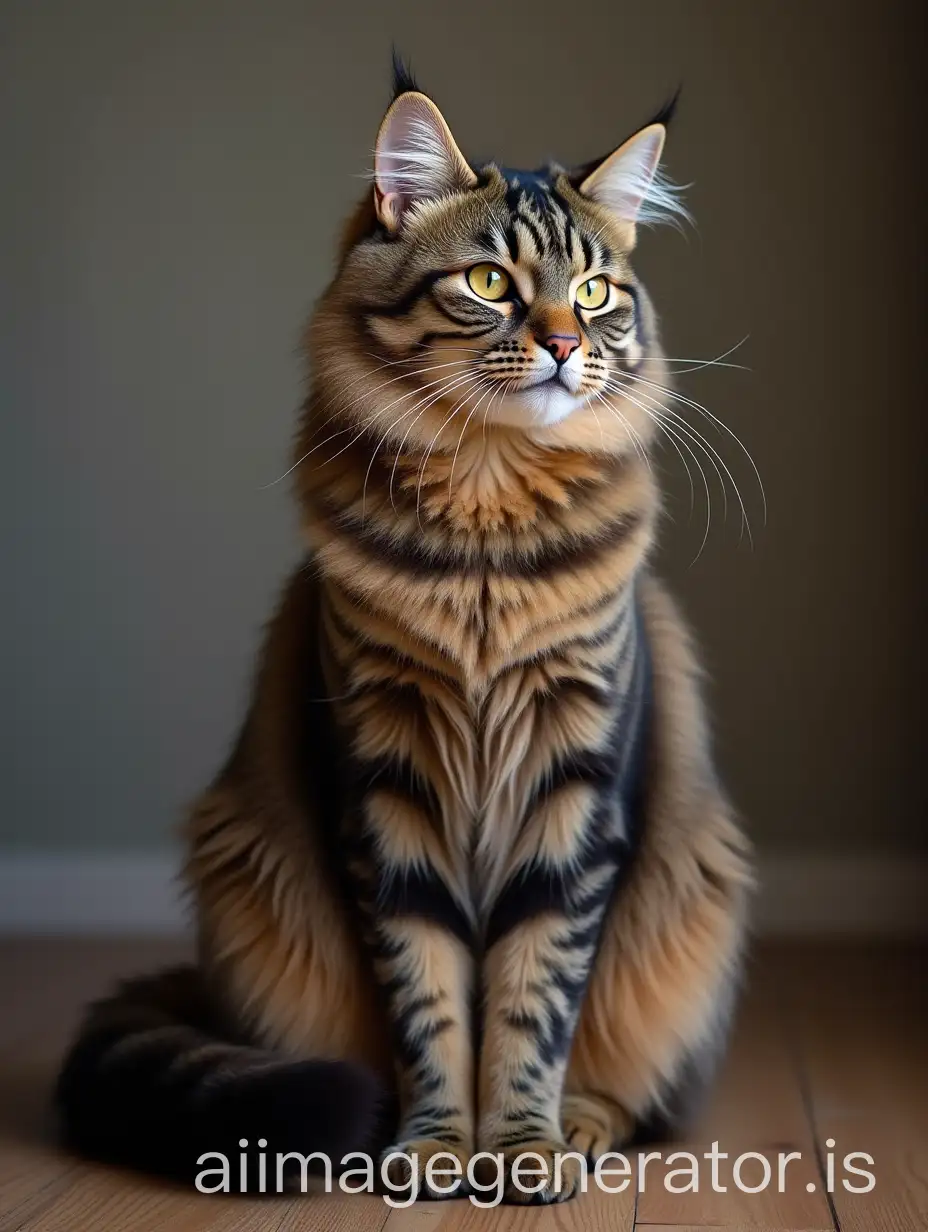 Majestic-Maine-Coon-Cat-Sitting-Upright