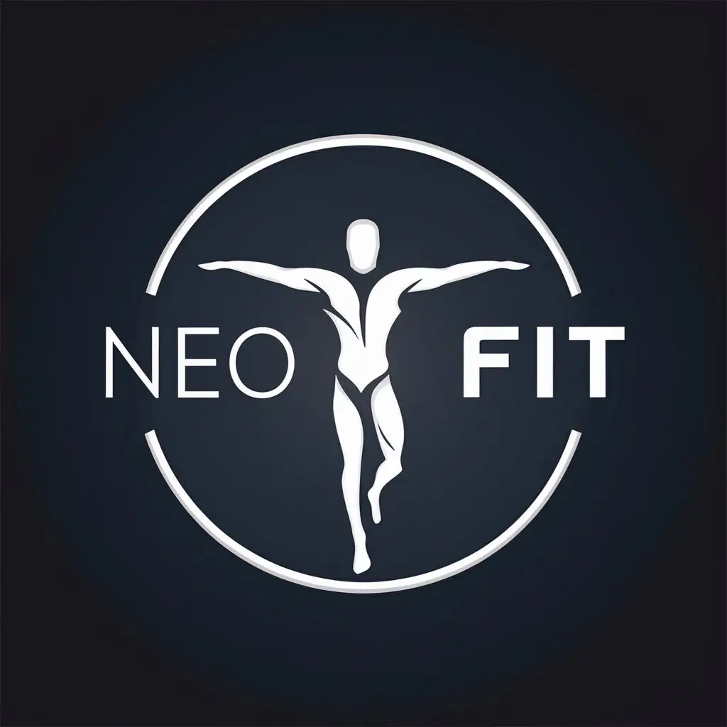 LOGO Design For NeoFit Sleek Male Figure in Motion on Black Background