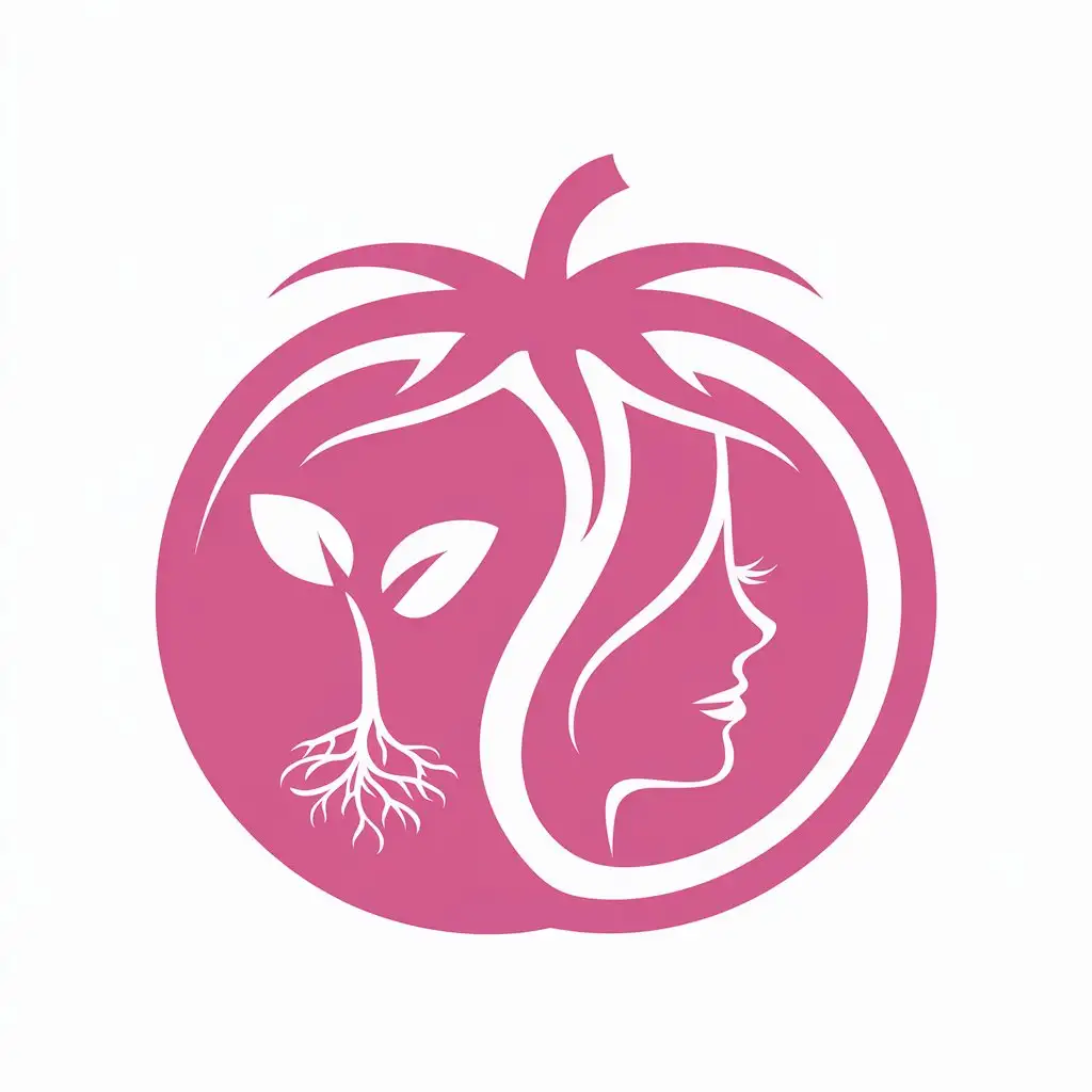 Creative-Logo-Design-with-Pink-Tomato-Merging-Holistic-and-Beauty-Elements