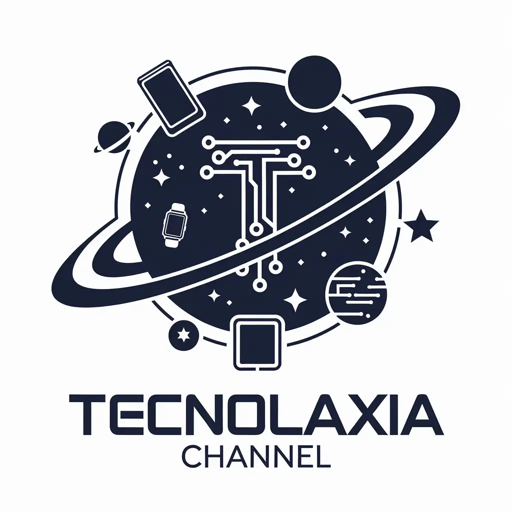 LOGO Design for TecnoLaxia Futuristic Galaxy with Electronics Bold T Symbol