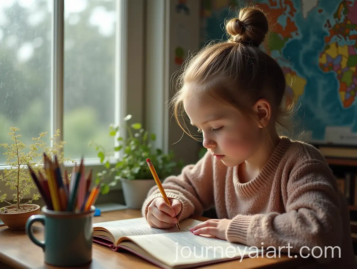 Young-Girl-Writing-and-Imagining-Travel-Adventures