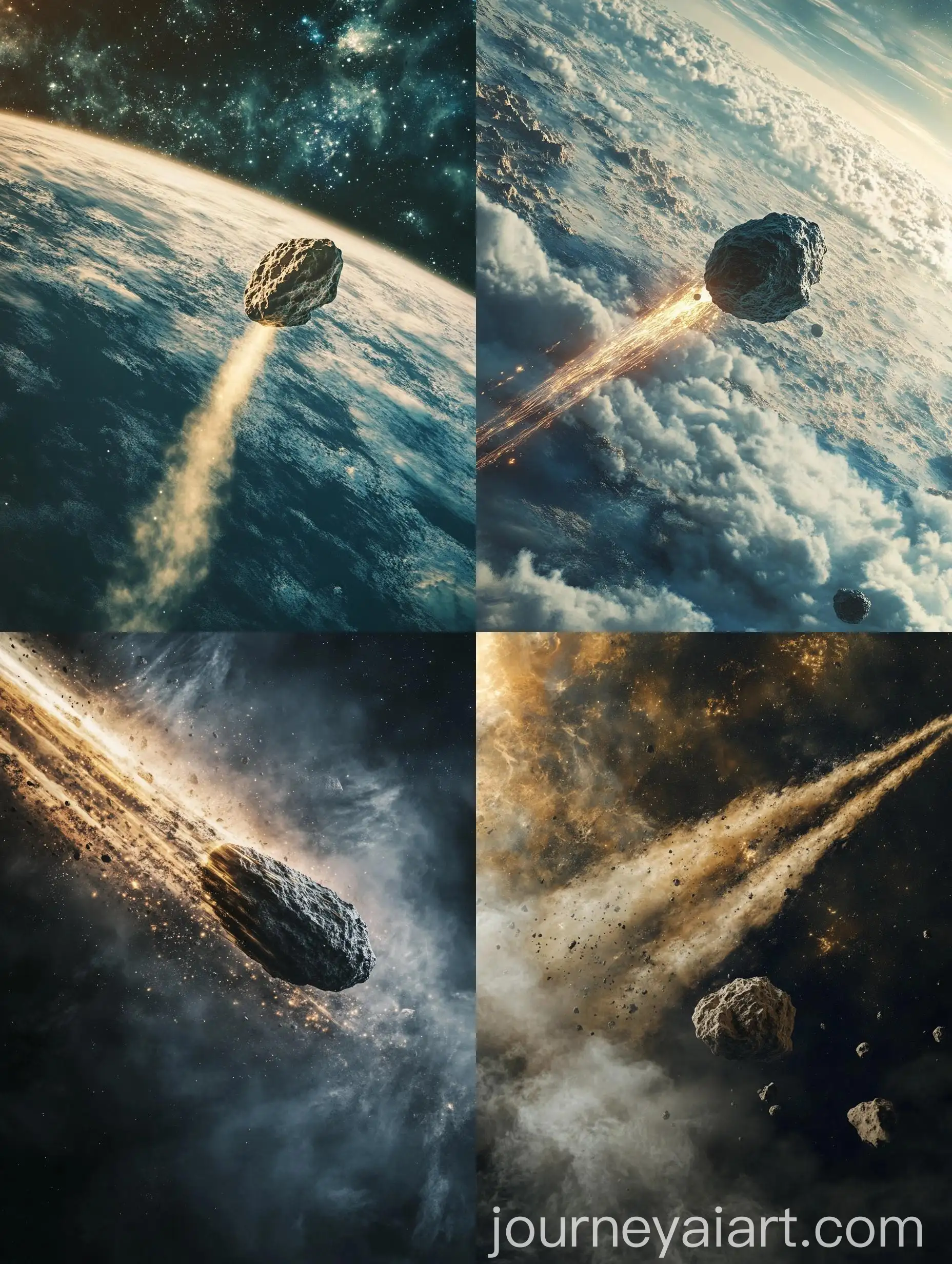 Dramatic-Poster-of-Asteroid-2023-H03-Approaching-Earth-with-Trailing-Dust