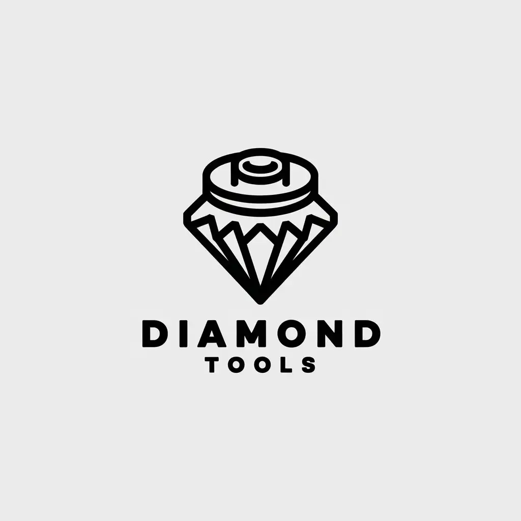 a vector logo design,with the text "Diamond tools", main symbol:Diamond  milling cutter ,Minimalistic,clear background