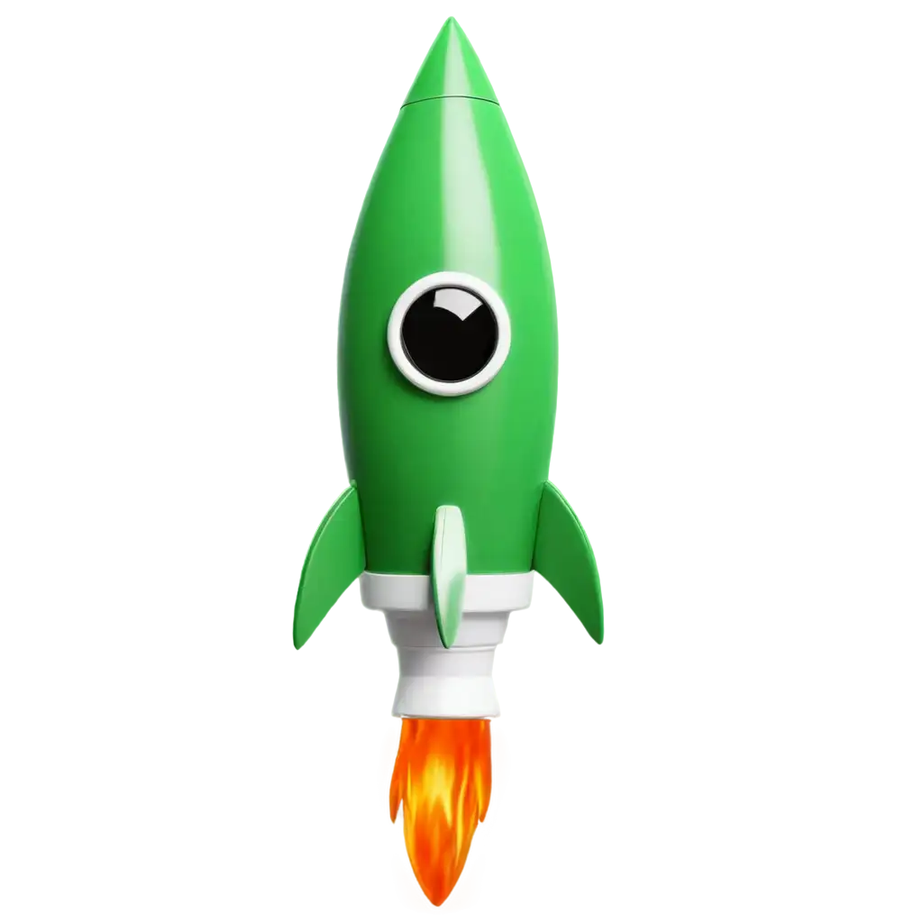 Create-a-3D-Green-Rocket-with-Round-Window-PNG-Image