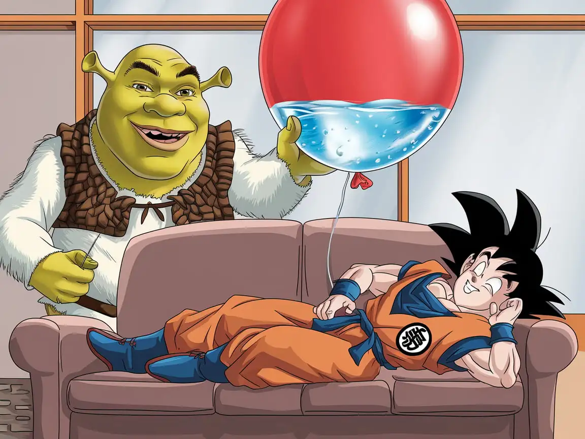 Shreks-Balloon-Prank-on-Sleeping-Goku