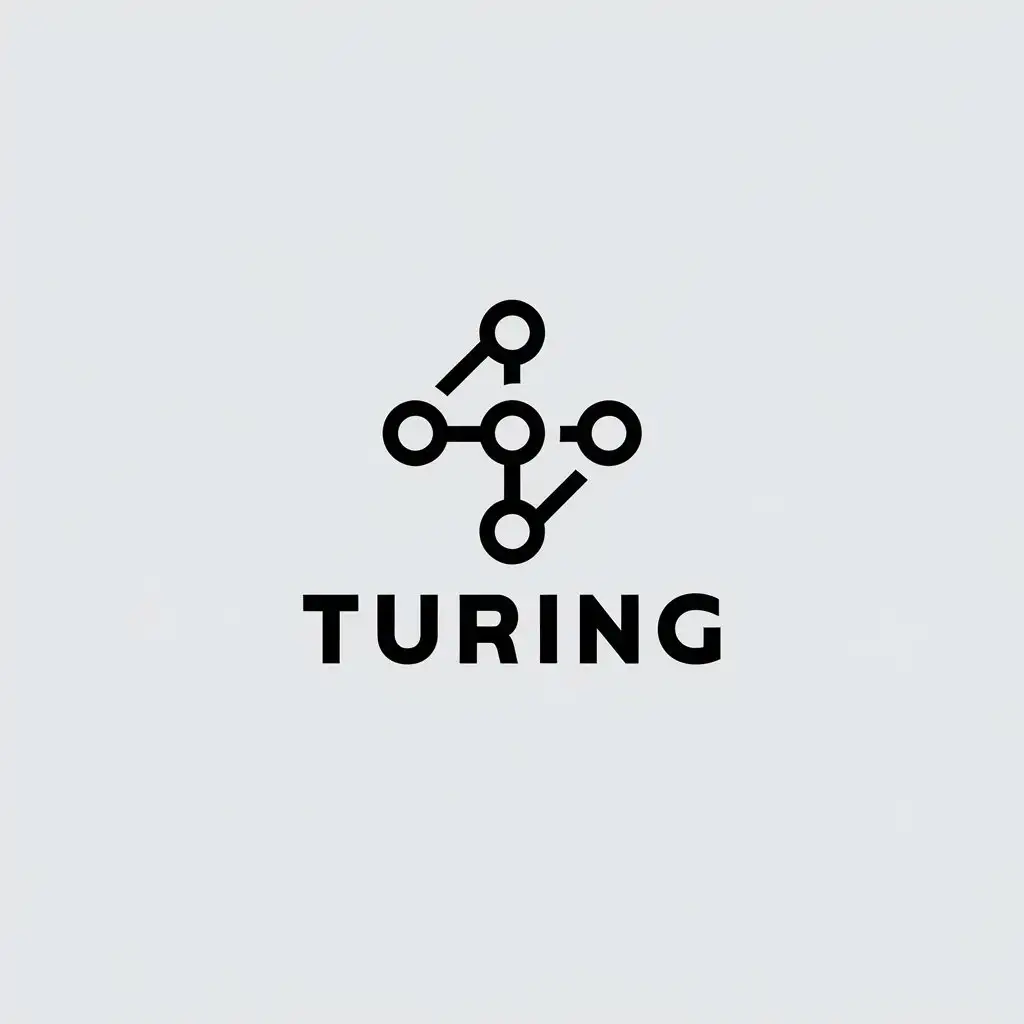 LOGO Design for TURING Minimalistic Network Node Symbol for Technology Industry