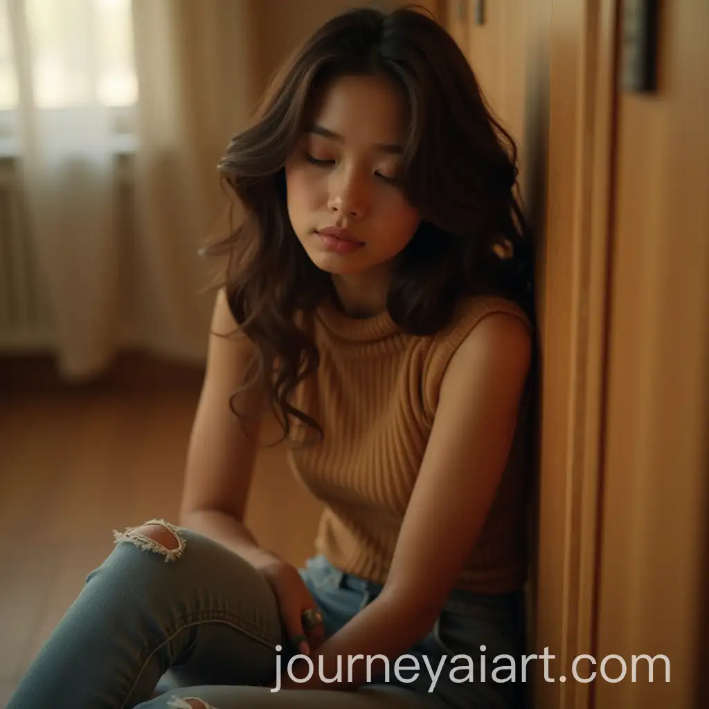 Young-Korean-Woman-Sleeping-in-Cozy-Apartment-with-Wavy-Hair-andAI-Art-Prompt-Expansion-Stylish-Outfit