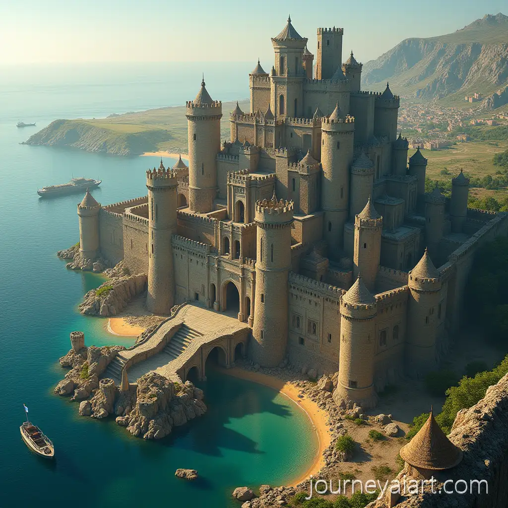 Luxurious-Medieval-TownRoyal-medieval-town-with-Dragon-Motifs-by-the-Ocean-and-Desert
