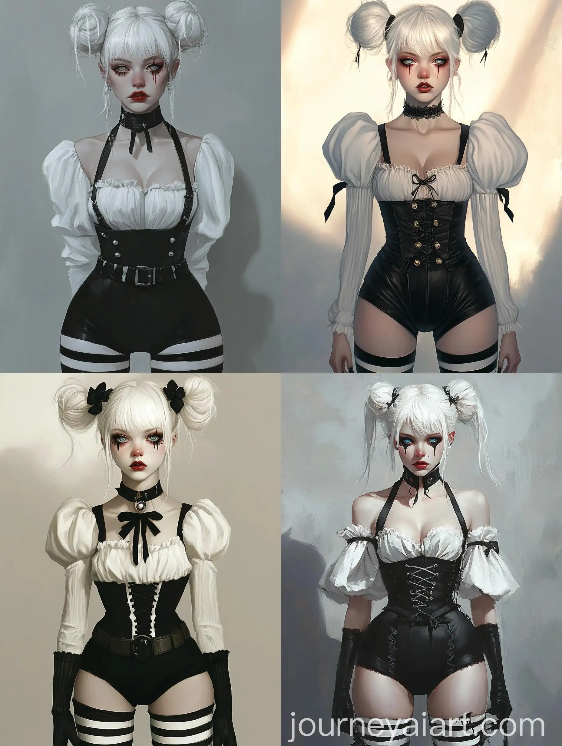 SemiRealistic-Illustration-of-a-Young-Woman-in-Jester-Makeup-and-Unique-Costume