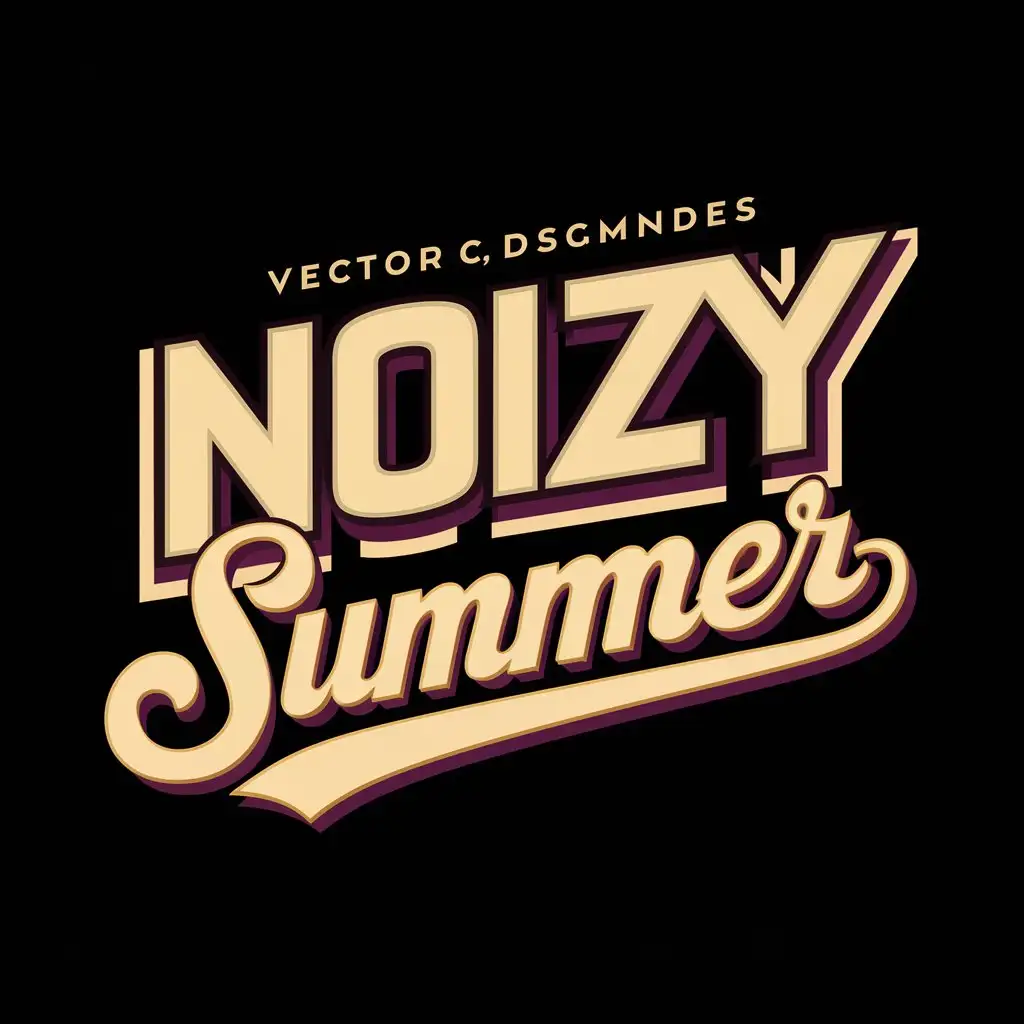 LOGO Design For Noizy Summer Bold Purple and Blue Typography with Retro Cursive Accent