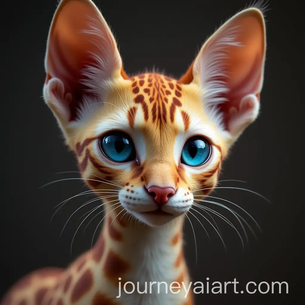 Feline-with-GiraffeInspired-Skin-Pattern-and-Blue-Eyes