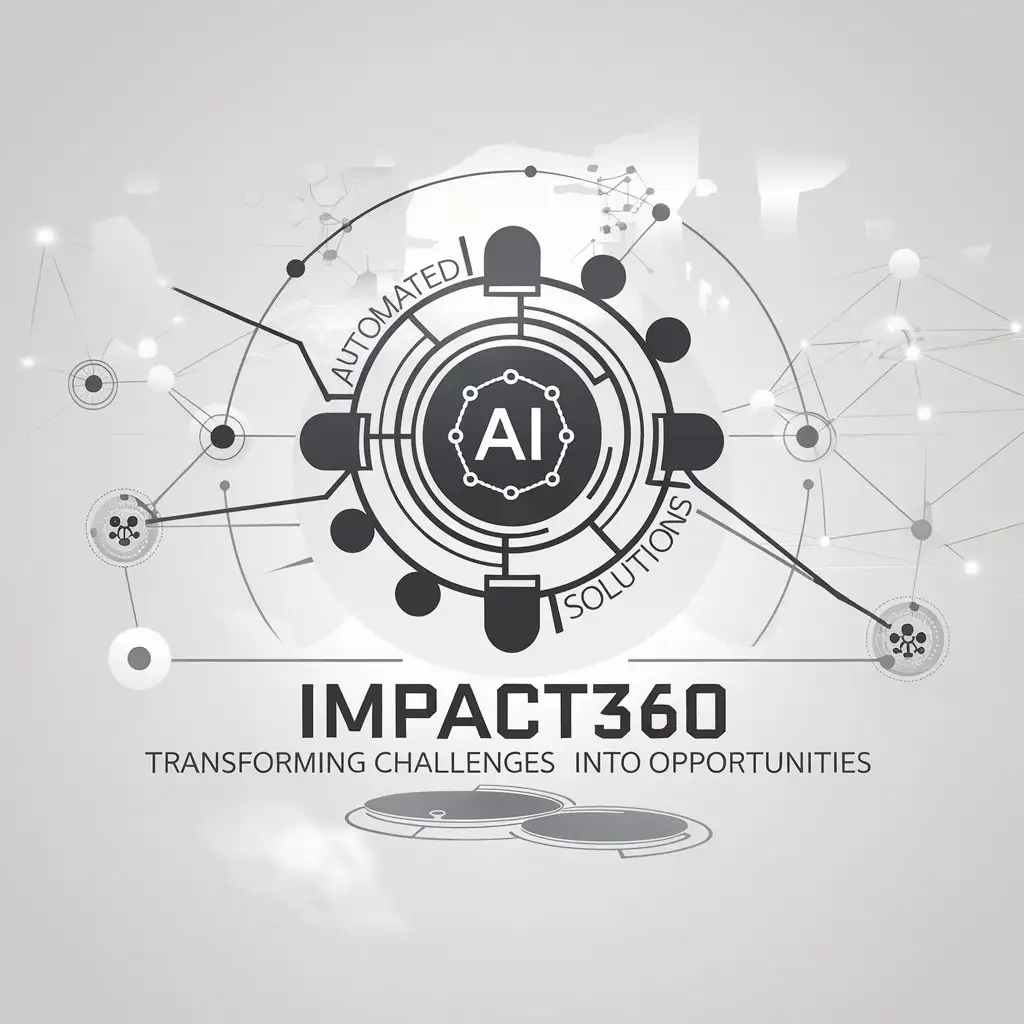 LOGO Design for Impact360 Digital Solutions Automated AI Digital Transformation with Simplified Actionable Tasks and Modern Futuristic Style