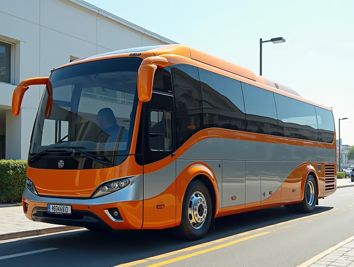 Super modern Autobus Silver orange with Aluminum wheels Cyberpunk