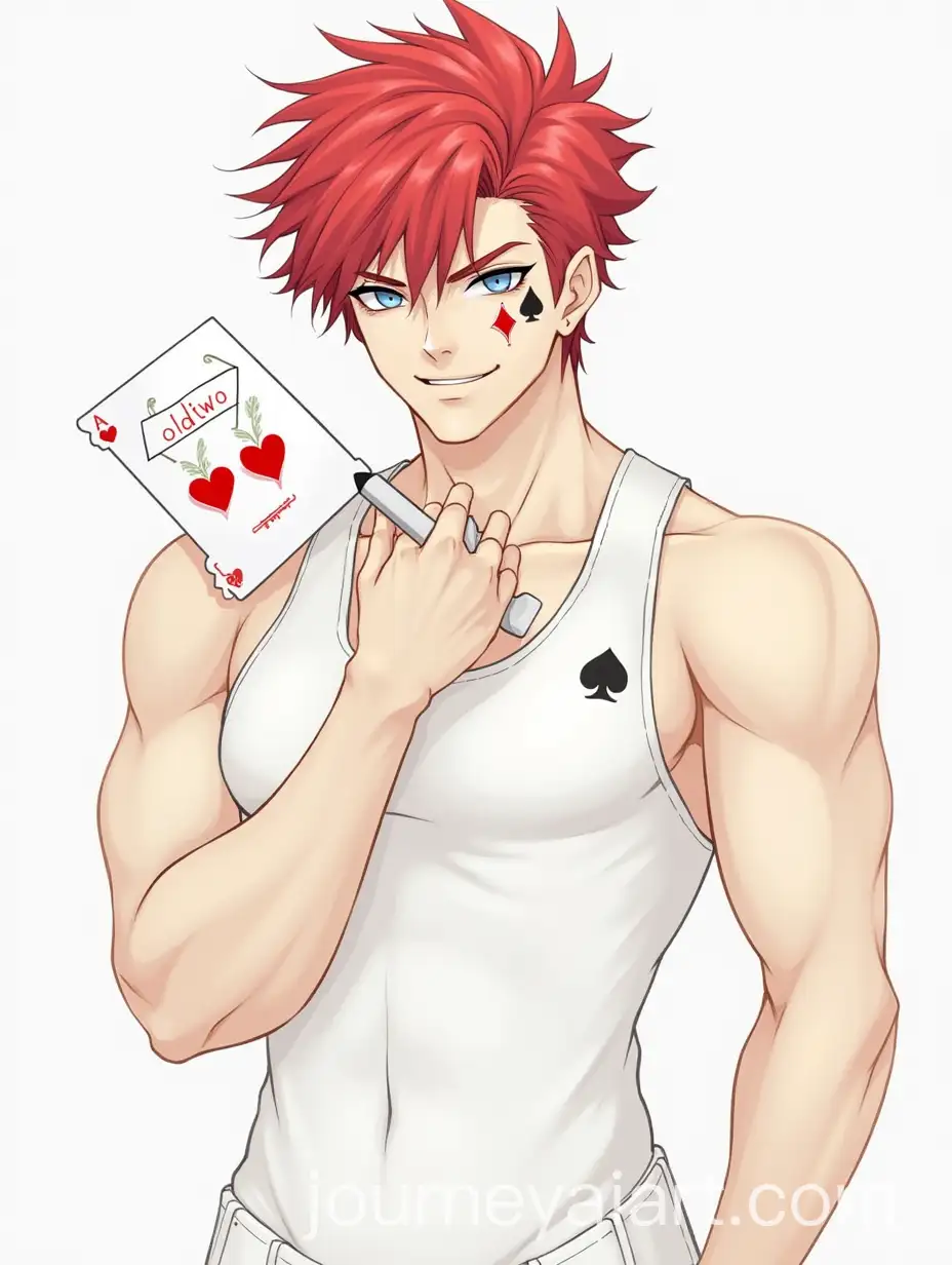 Muscular-Man-with-Spiky-Red-Hair-and-Unique-Card-Tattoos