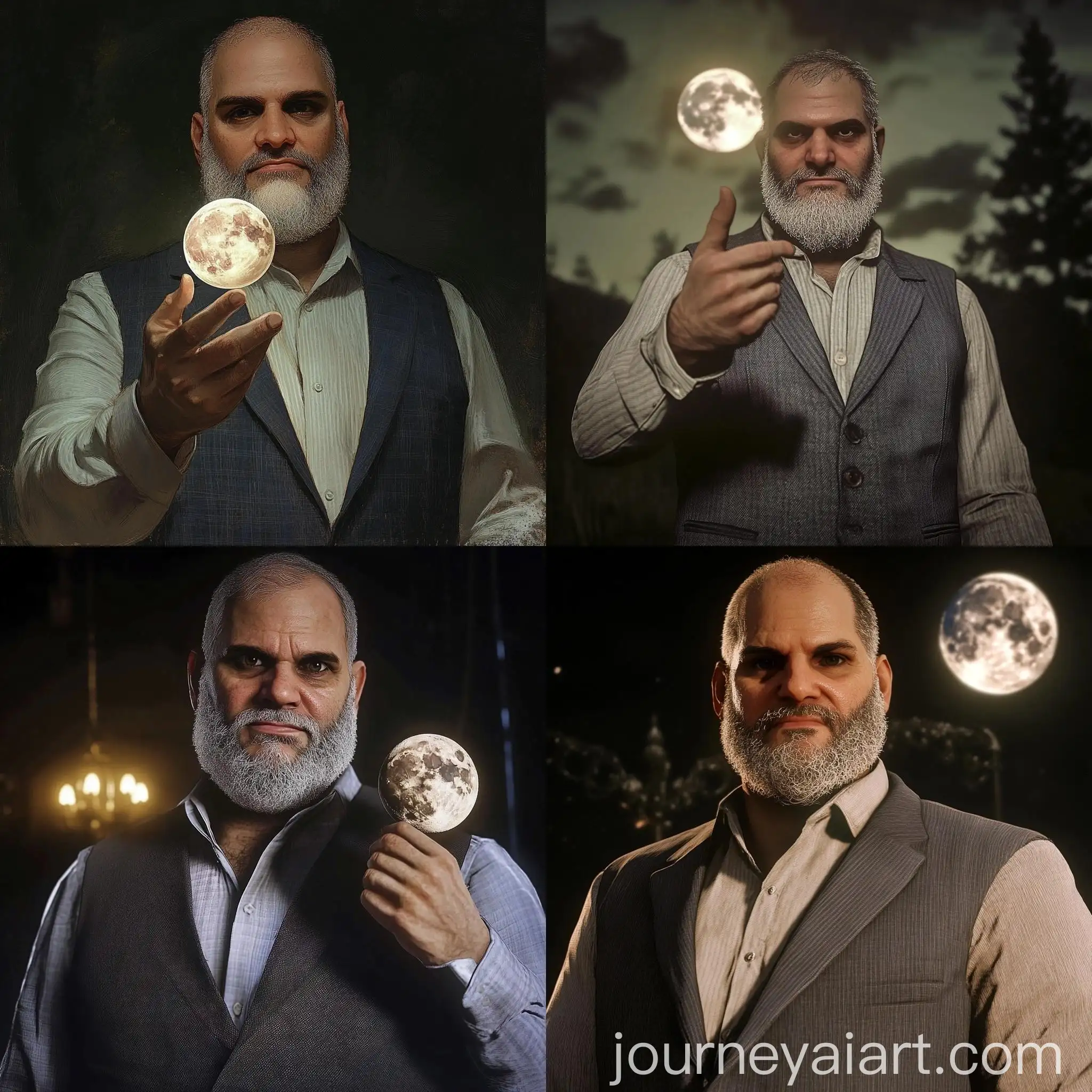 Sophisticated-Man-Holding-Moon-in-ThreePiece-Suit