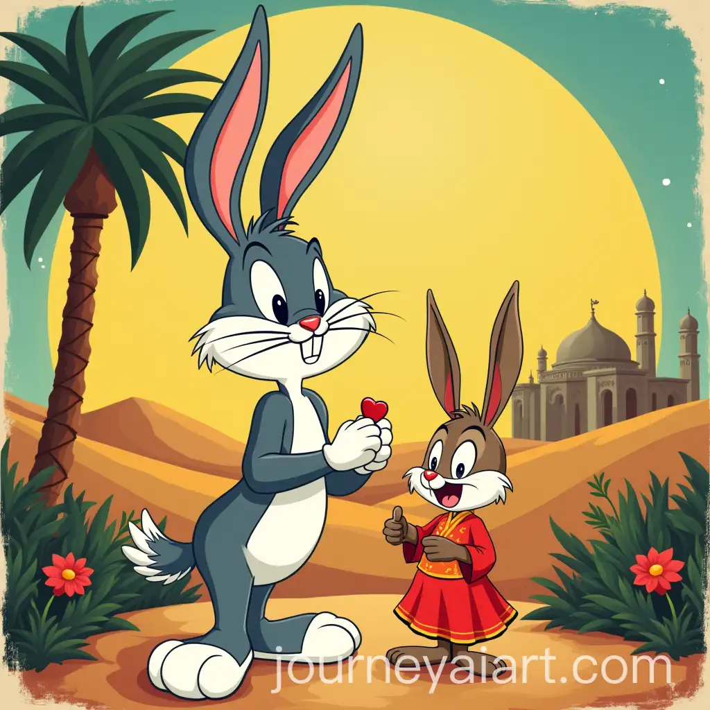 Bugs-Bunny-in-Vintage-Looney-Tunes-Style-with-Ramadan-Vibes