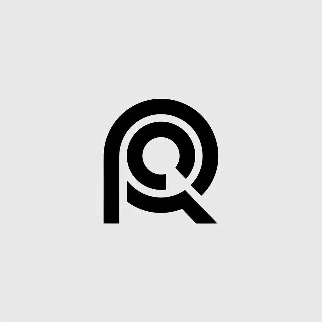 a vector logo design,with the text "pQ", main symbol:P and Q combined logo,Minimalistic,clear background