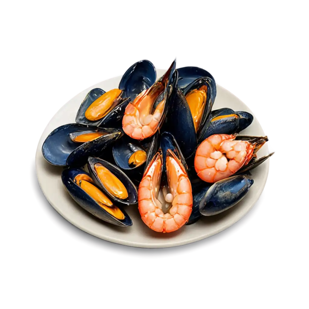 Delicious-Seafood-Plate-PNG-Featuring-Mussels-and-Shrimp-for-Culinary-Inspiration