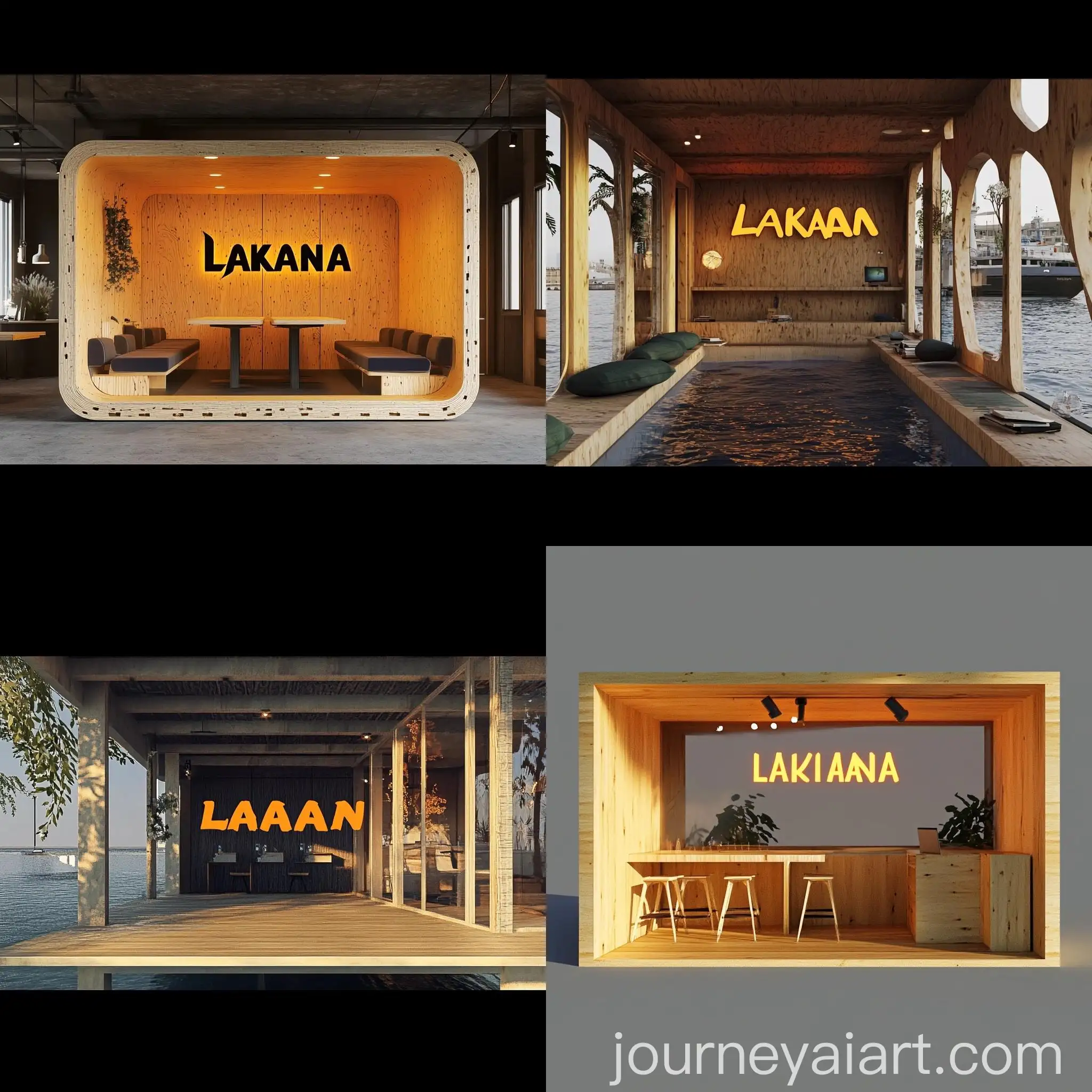 Interior-Design-of-Floating-Guinguette-LAKANA-with-Wooden-Base