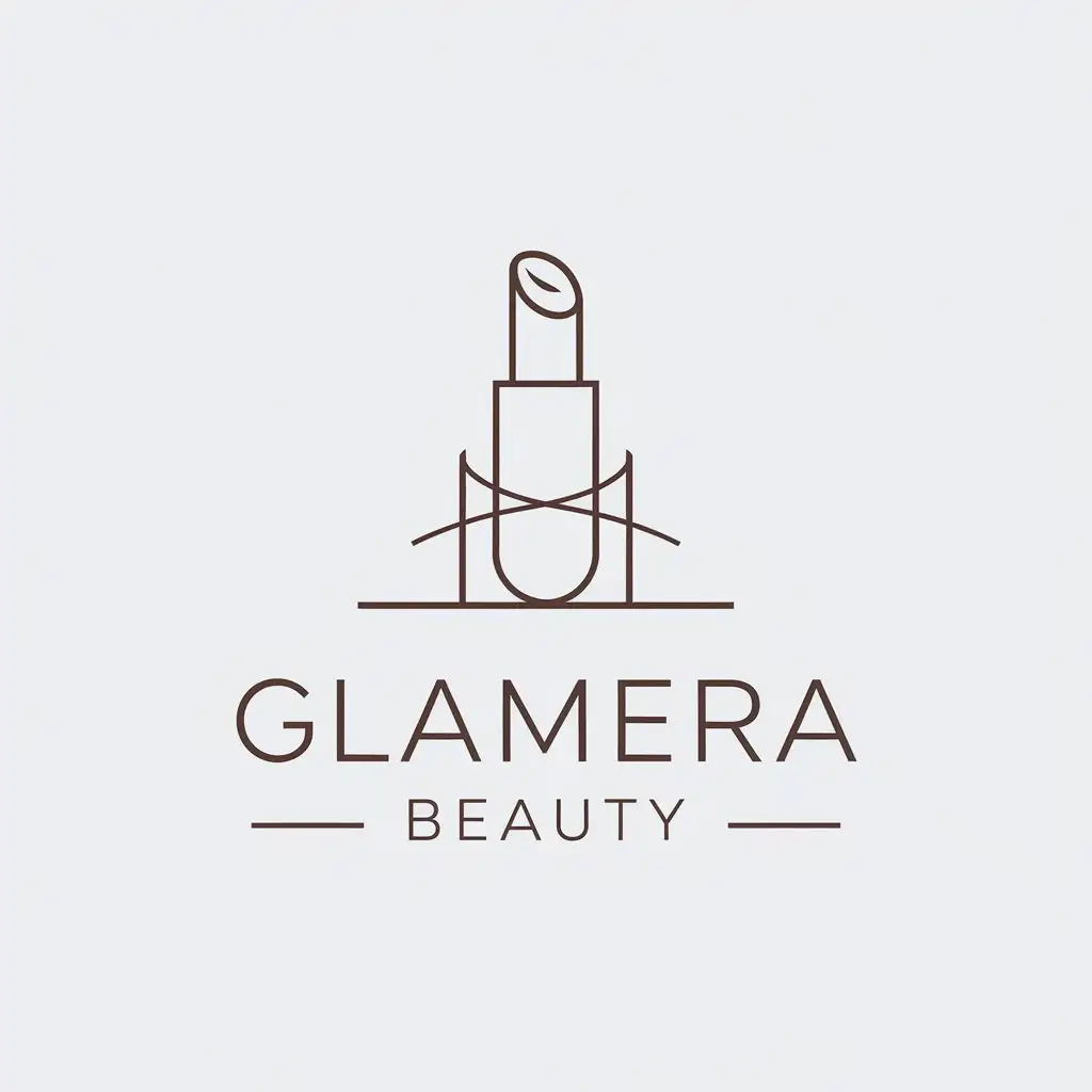 a vector logo design,with the text "GlamEra Beauty", main symbol:cosmetics products,Minimalistic,be used in cosmetics products industry,clear background