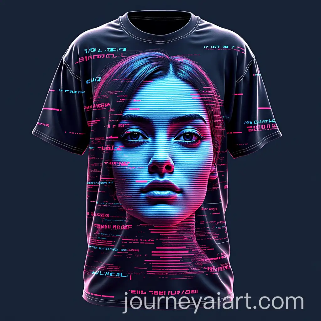 Genderless-TShirt-with-Glitched-Human-Face-and-YOU-ARE-IN-A-SIMULATION-Text