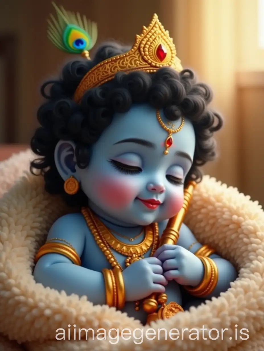 Serene-Baby-Lord-Krishna-with-Golden-Jewelry-and-Flute