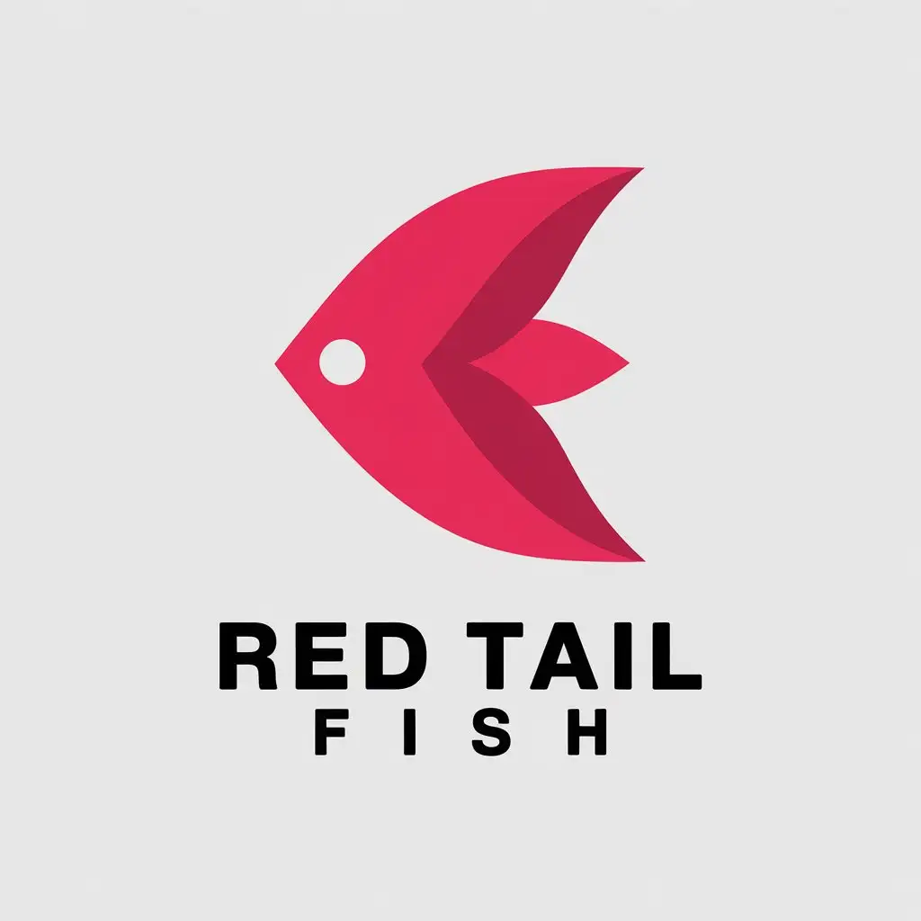 LOGO-Design-For-Red-Tail-Fish-Elegant-Red-Fish-Tail-Symbol-for-Internet-Industry