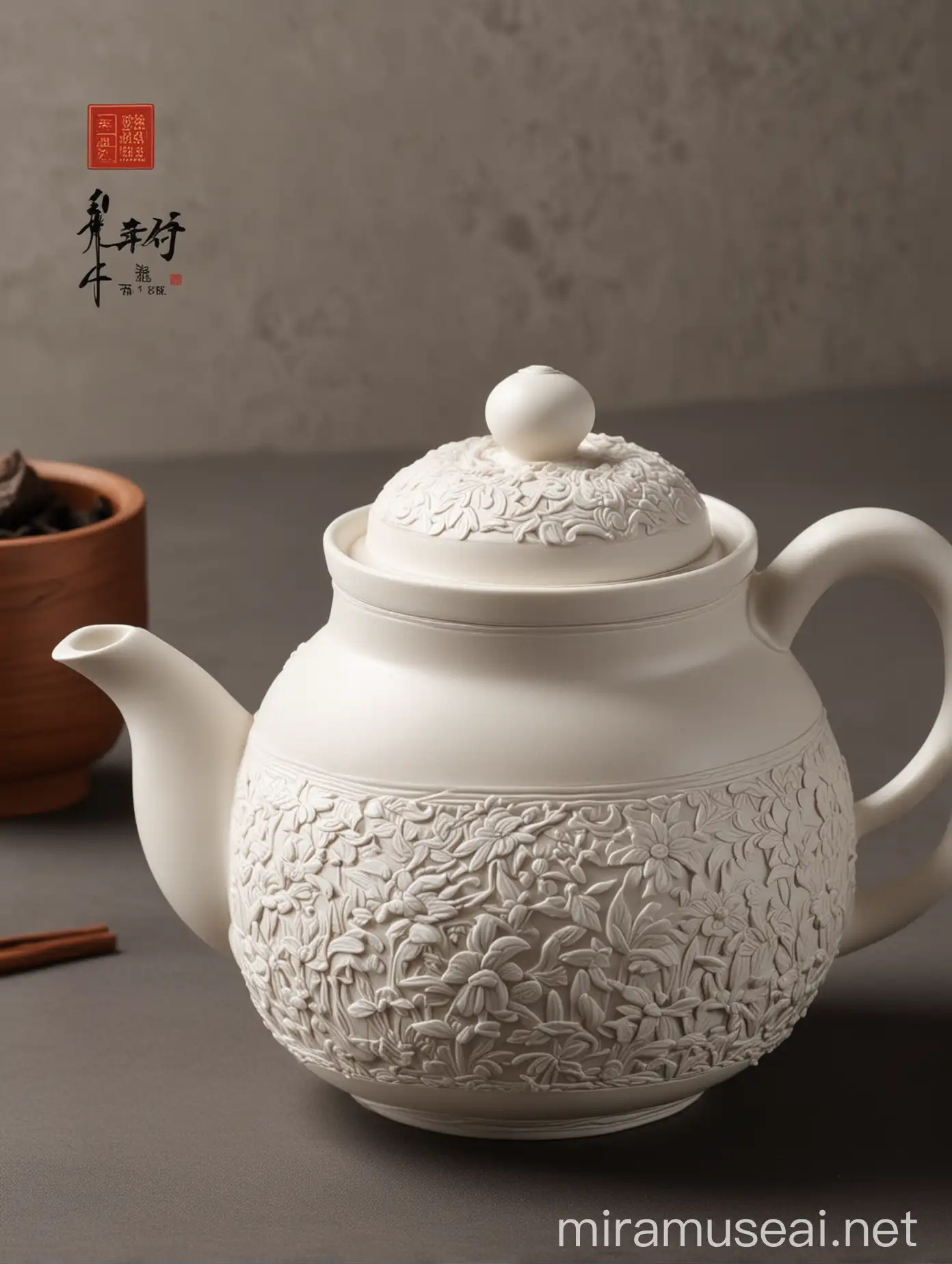 Exquisite Chinese Teapots Handcrafted from Premium Dehua White Clay