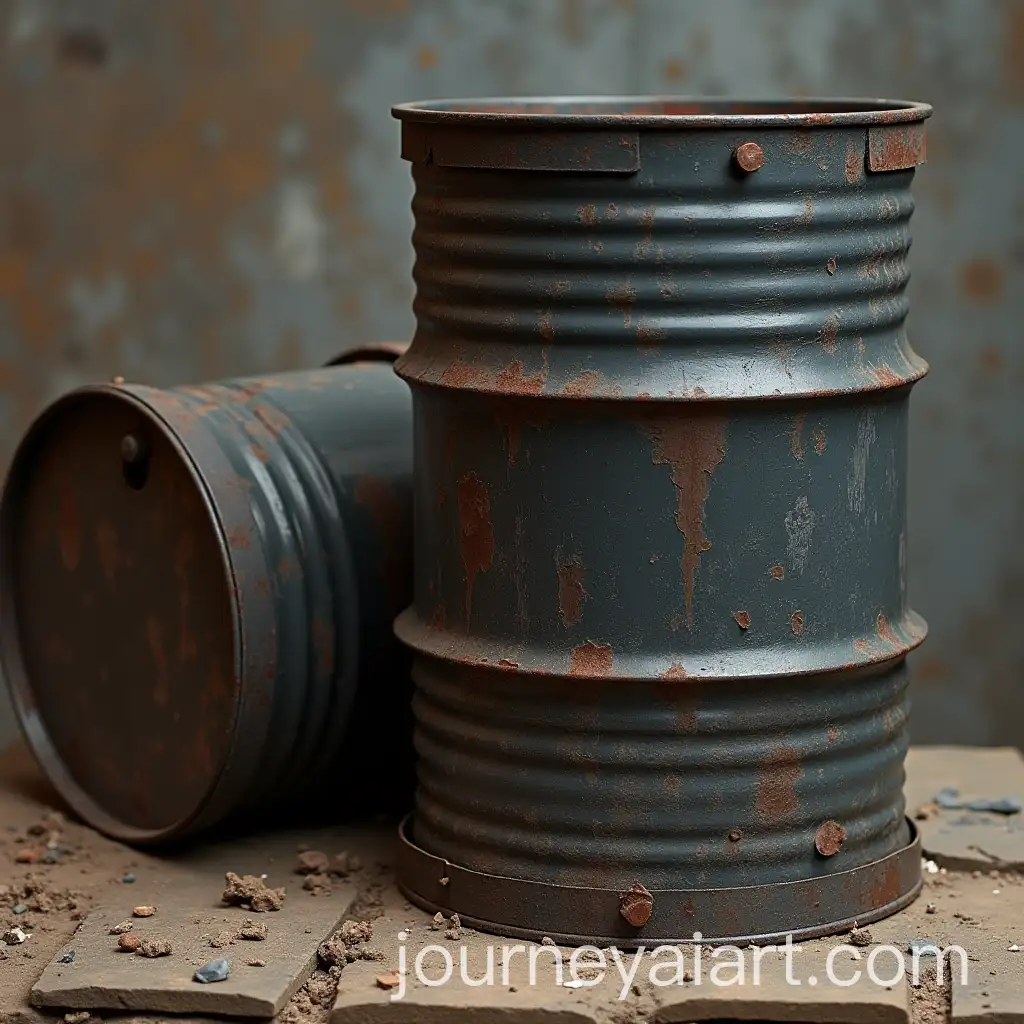 Rusty-Oil-Drum-in-Industrial-Setting
