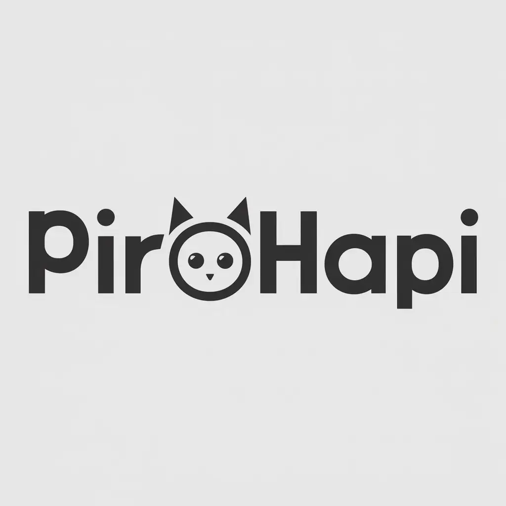 LOGO Design for Pirohhapi Vector Style with Cat Symbol and Clear Background