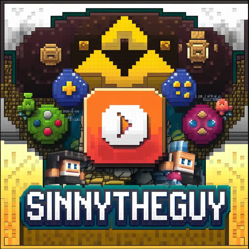 LOGO Design for SINNYtheGUY YouTube Gaming Pixel and Zelda Inspired Theme for Entertainment Industry