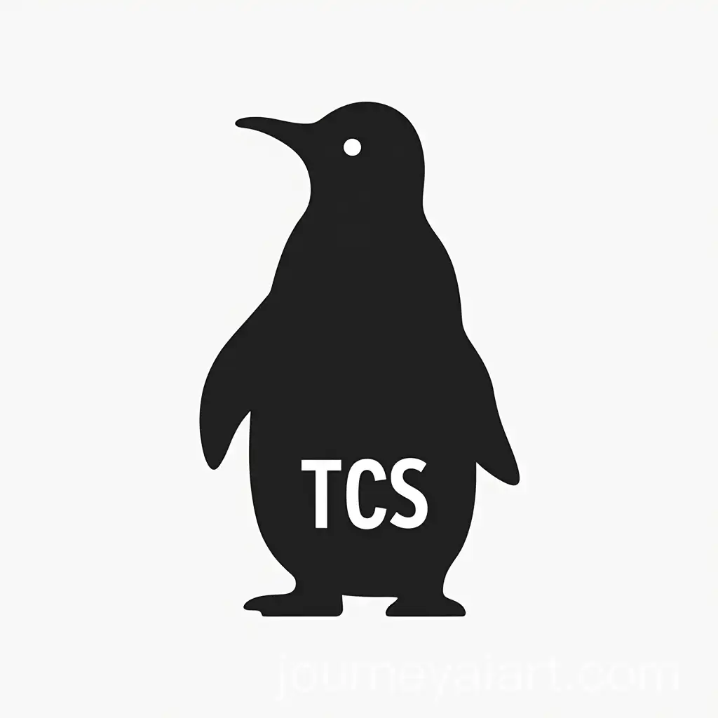 Minimalist-Penguin-Logo-with-TCS-Silhouette-Profile-Design