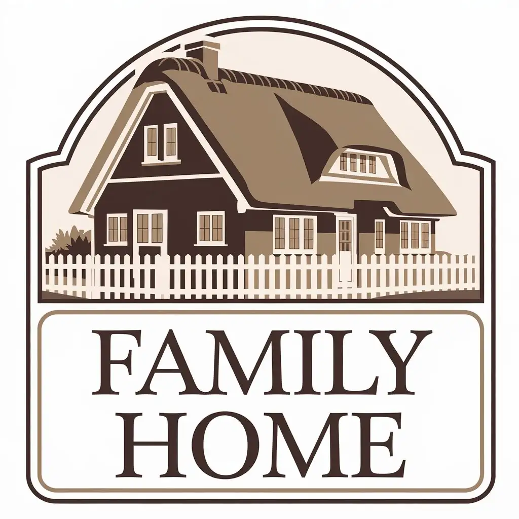 a vector logo design,with the text "family home", main symbol:home,Moderate,clear background