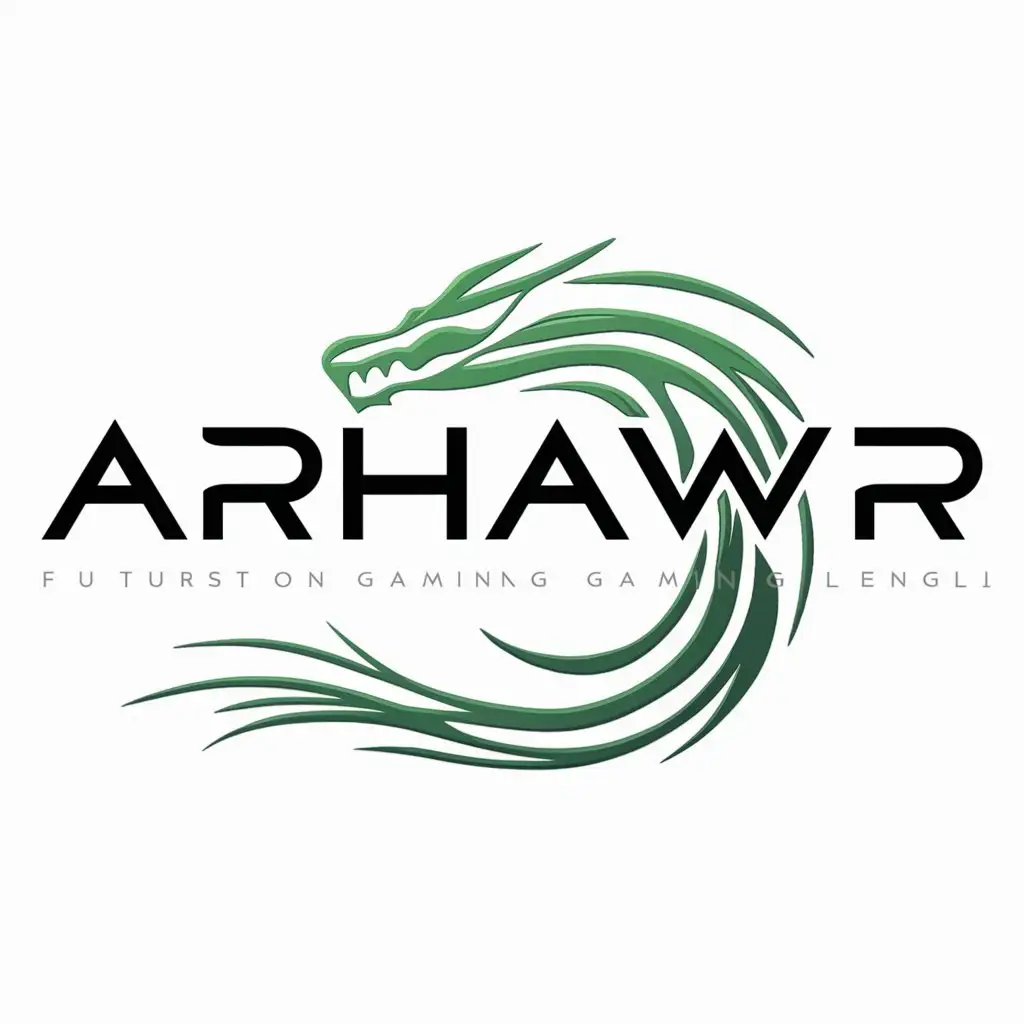 LOGO-Design-For-ArhaWR-Neon-Green-Water-Dragon-Symbol-for-Games-Industry