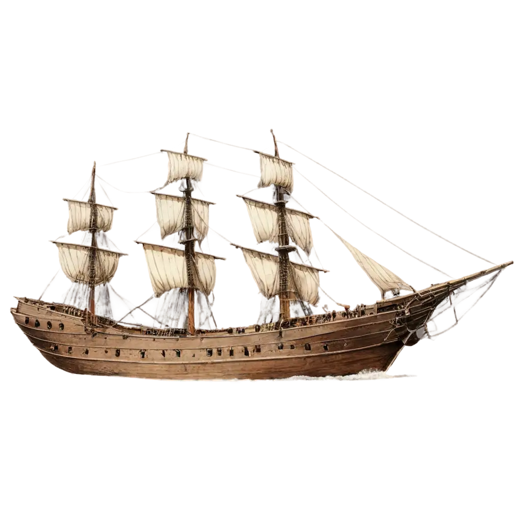 HighQuality-Brown-Painted-Pinisi-Ship-PNG-for-Versatile-Use