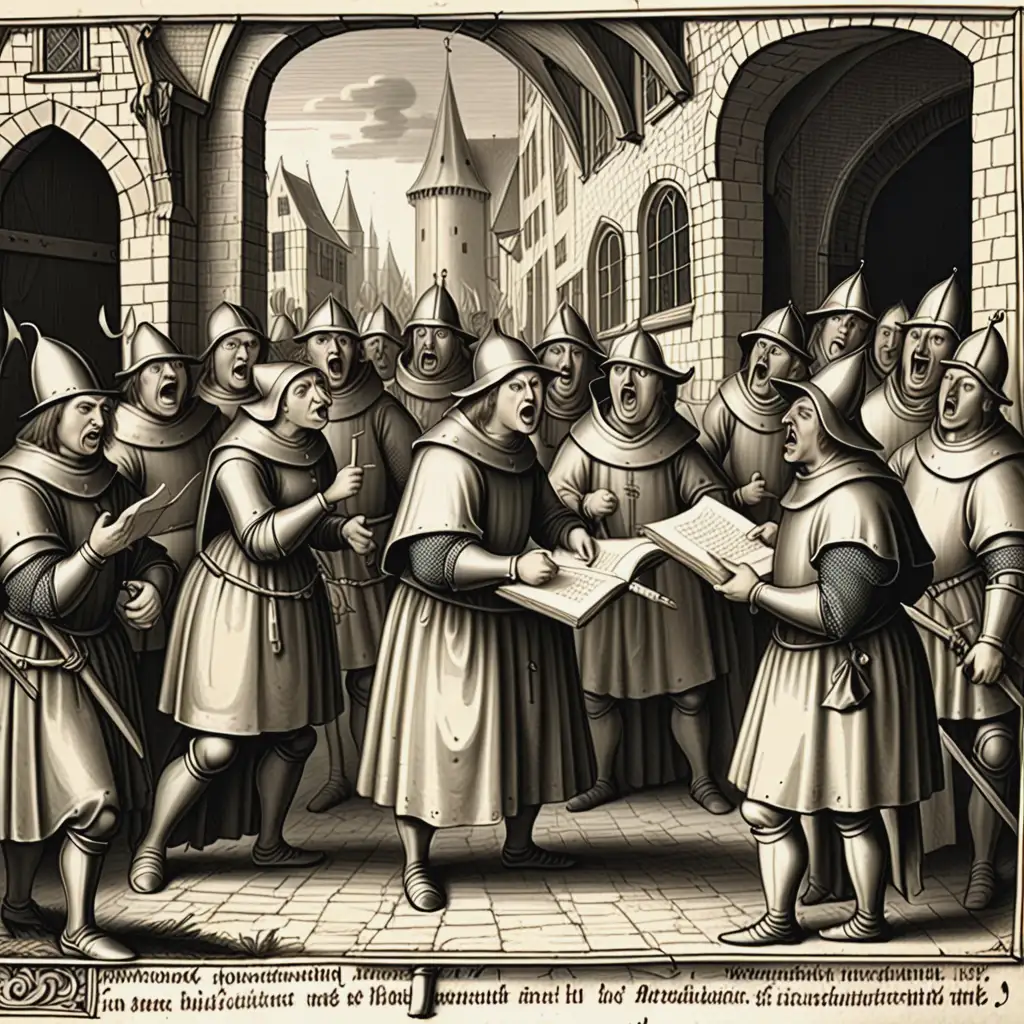 Medieval Dutch People Expressing Anger Towards a Writer