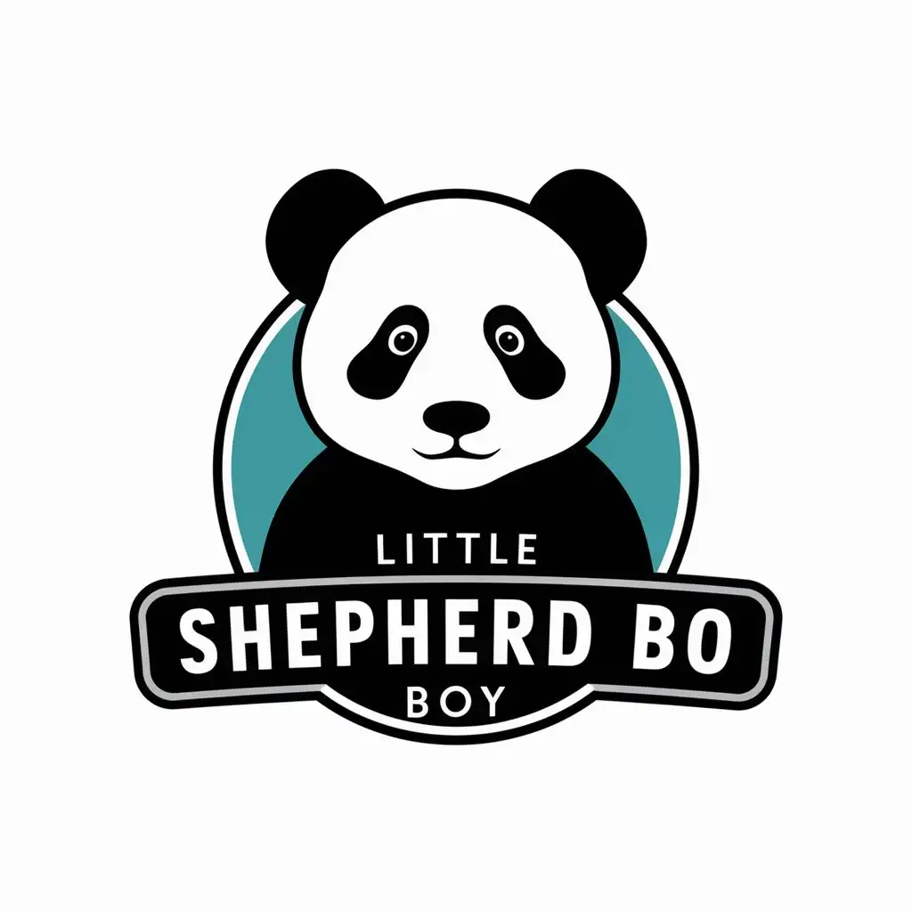 a vector logo design,with the text "little shepherd boy", main symbol:panda,Moderate,clear background