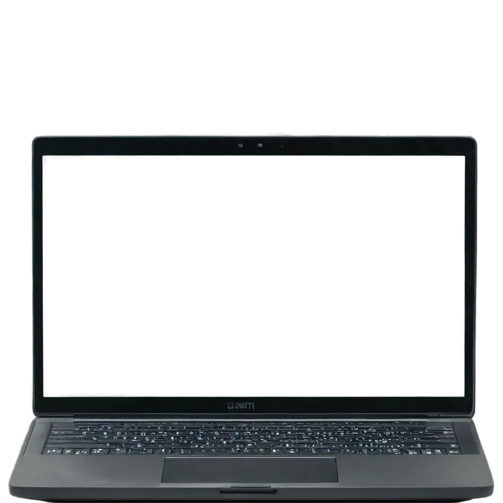 HighQuality-PNG-Image-of-an-Open-Laptop-with-Black-View-from-the-Front-for-Versatile-Usage