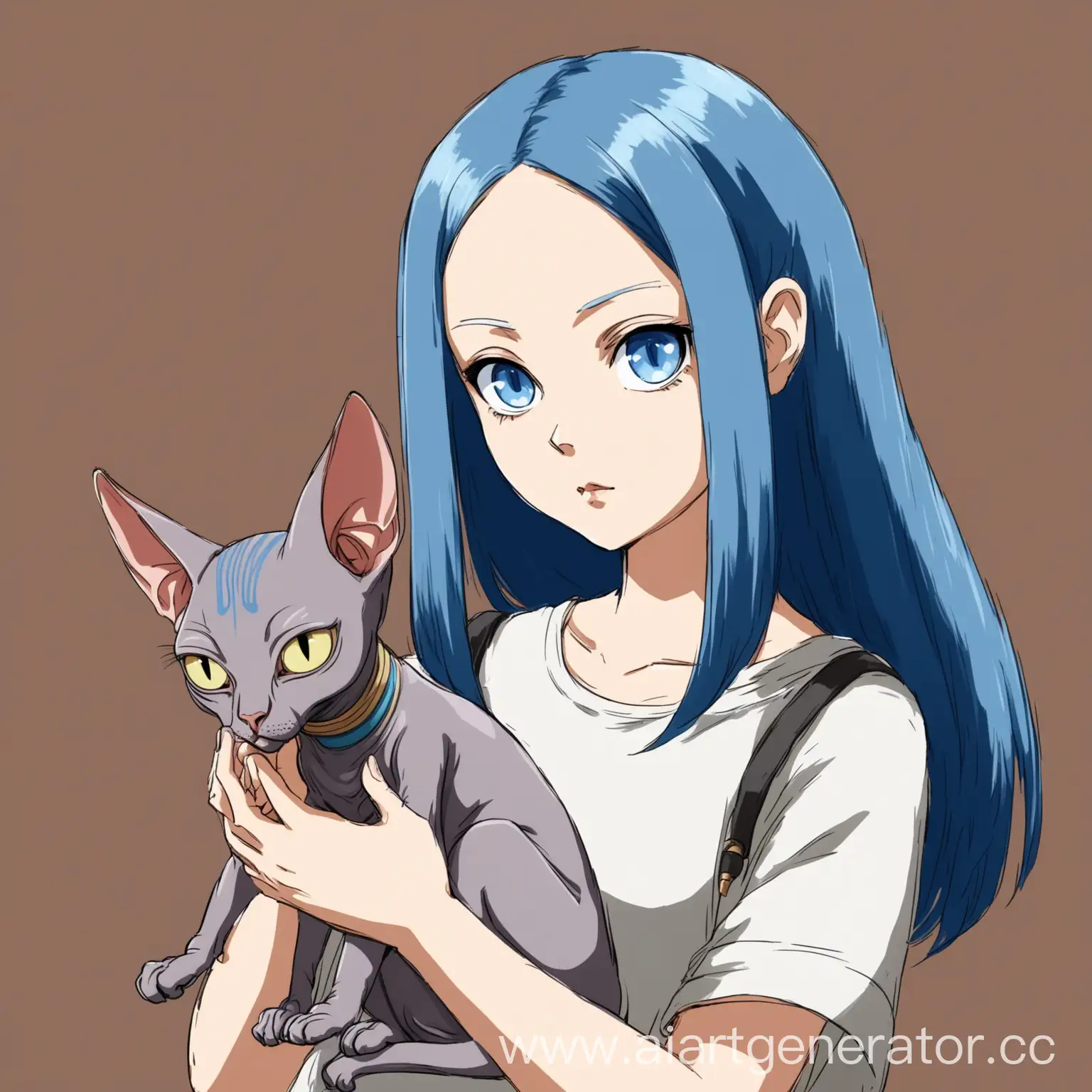 Anime-Girl-with-Blue-Hair-Holding-Sphinx-Cat-Parody