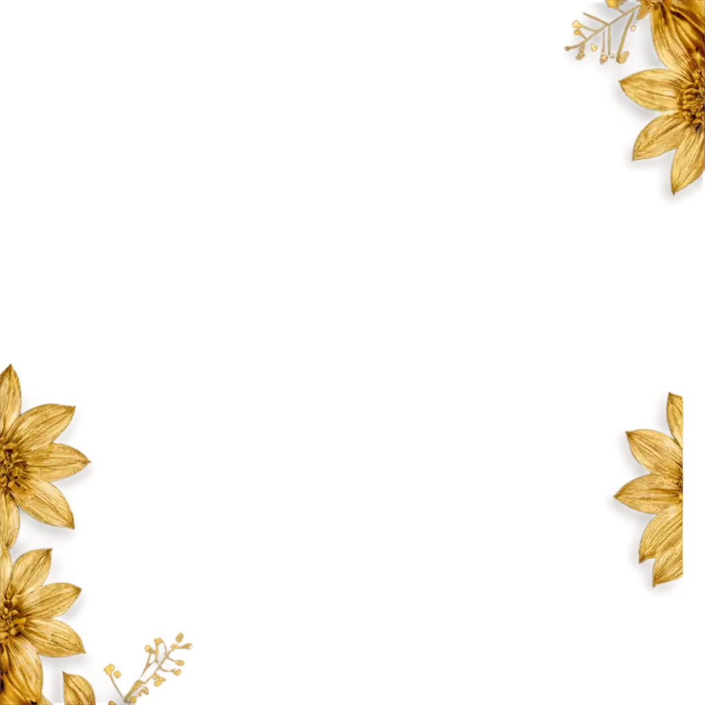 Golden-Border-Flower-PNG-Image-Elegant-and-HighQuality-Floral-Design-for-Various-Creative-Uses