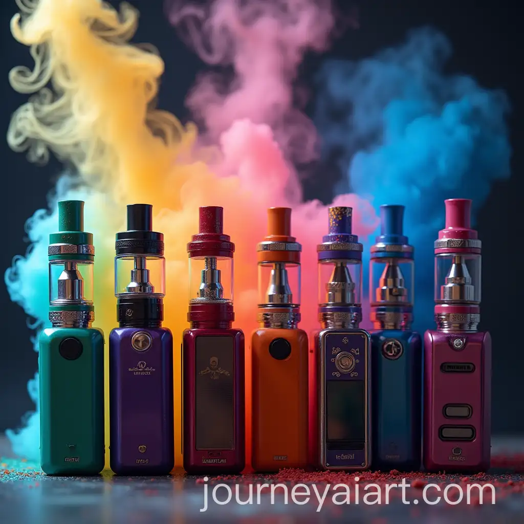 Various-Colorful-Vapes-Displayed-in-a-Dynamic-Arrangement