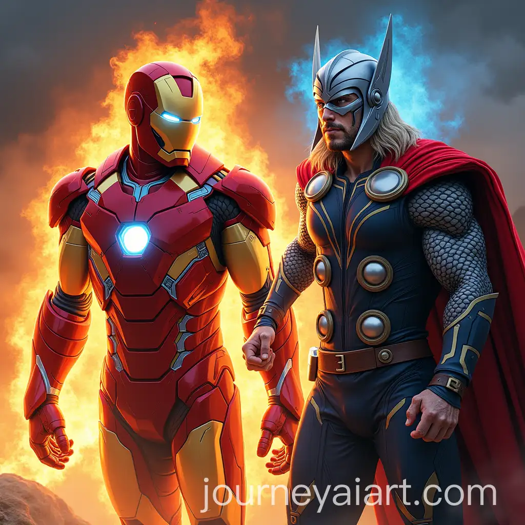 Iron-Man-Thor-and-Doctor-Strange-Saving-Thor-with-Realistic-Art-Style